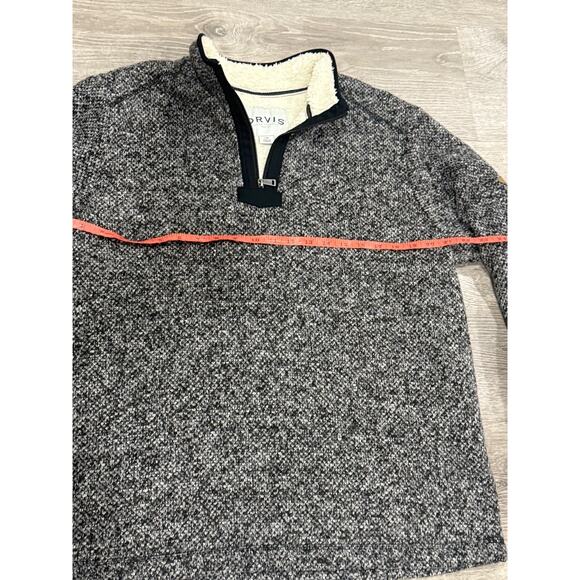 Orvis Sweater Mens Large Gray 1/4 Zip Fleece lined pullover Outdoor Fishing - Picture 6 of 6